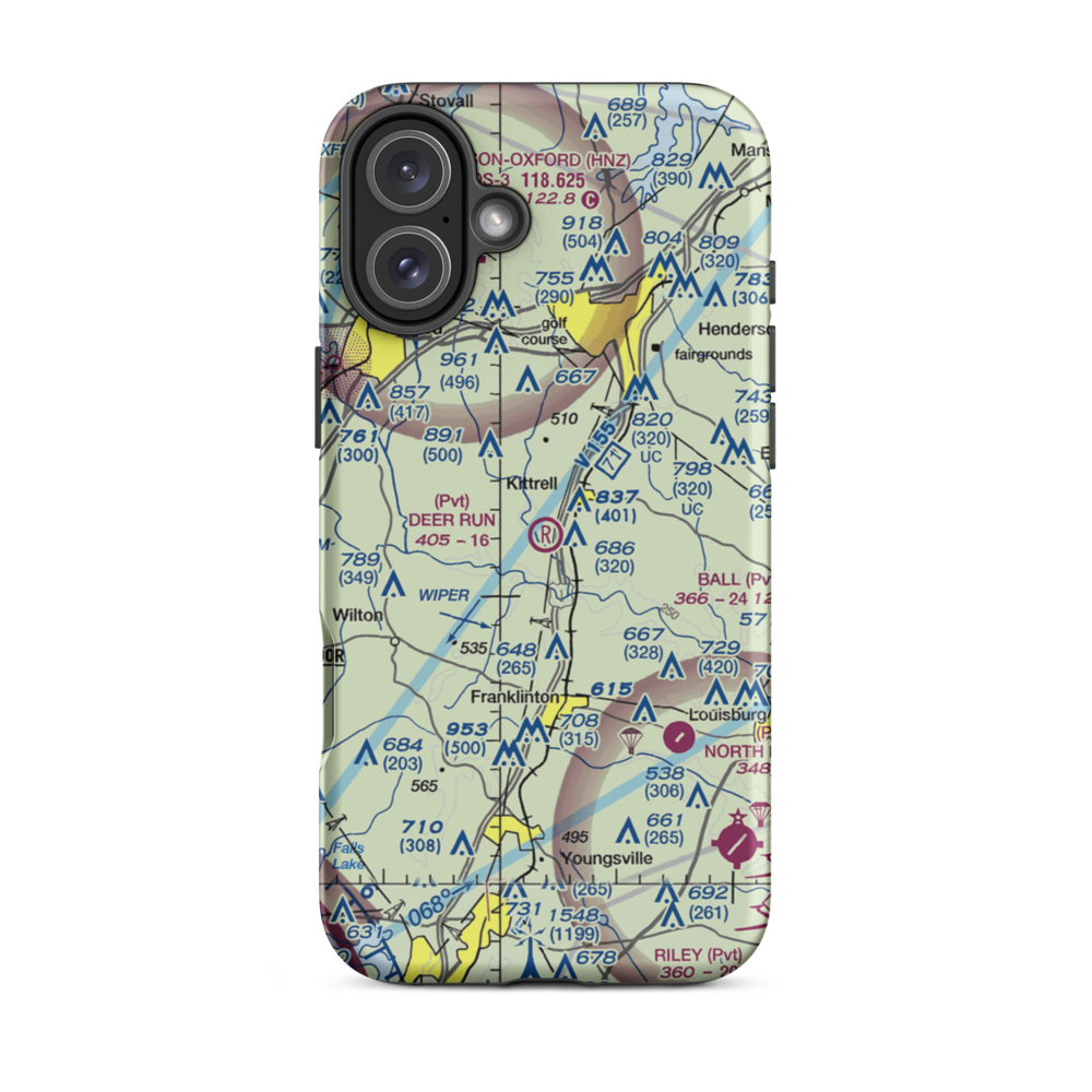 Deer Run Airport (NC56) VFR Sectional  Tough iPhone Case iPhone 16 Plus model shown