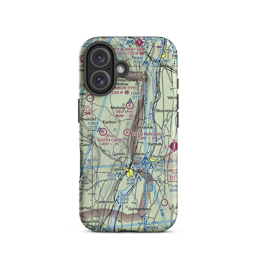 Deer Run Airport (NY74) VFR Sectional  Tough iPhone Case iPhone 16 model shown