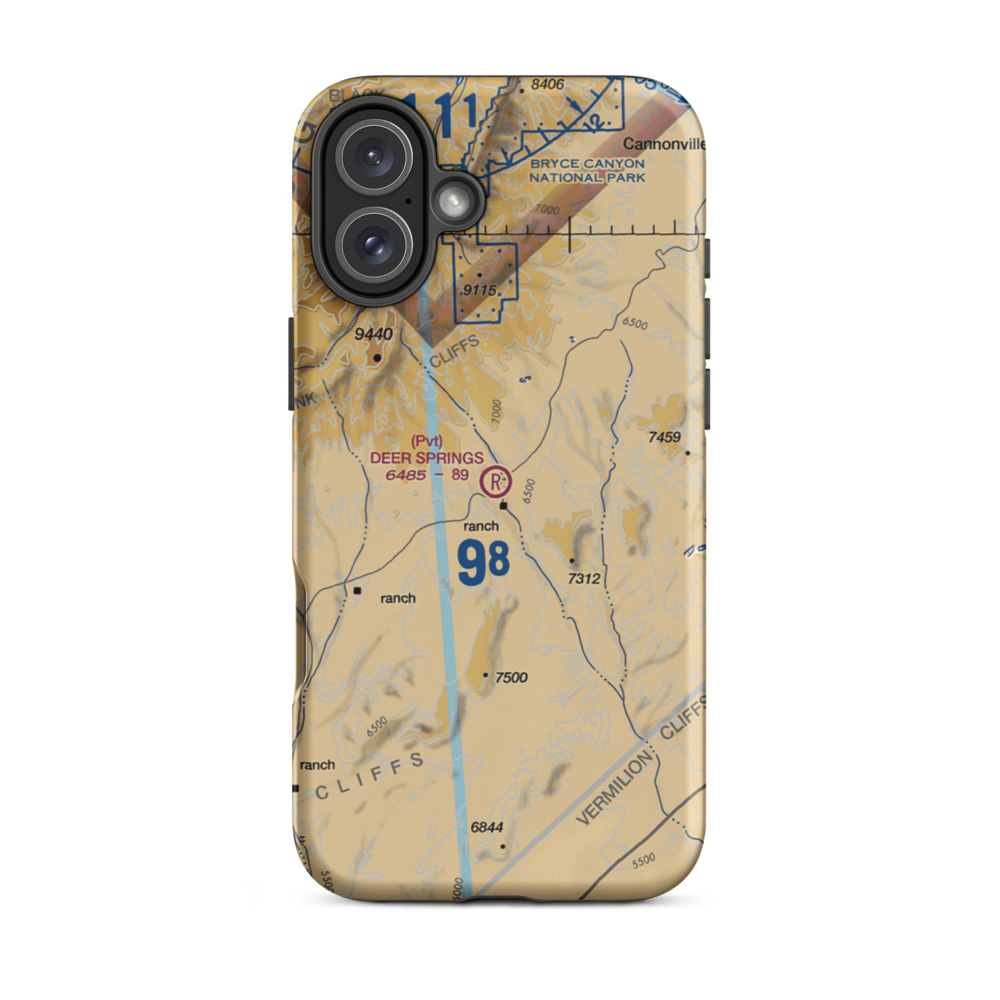 Deer Springs Ranch Airport (UT30) VFR Sectional  Tough iPhone Case iPhone 16 Plus model shown