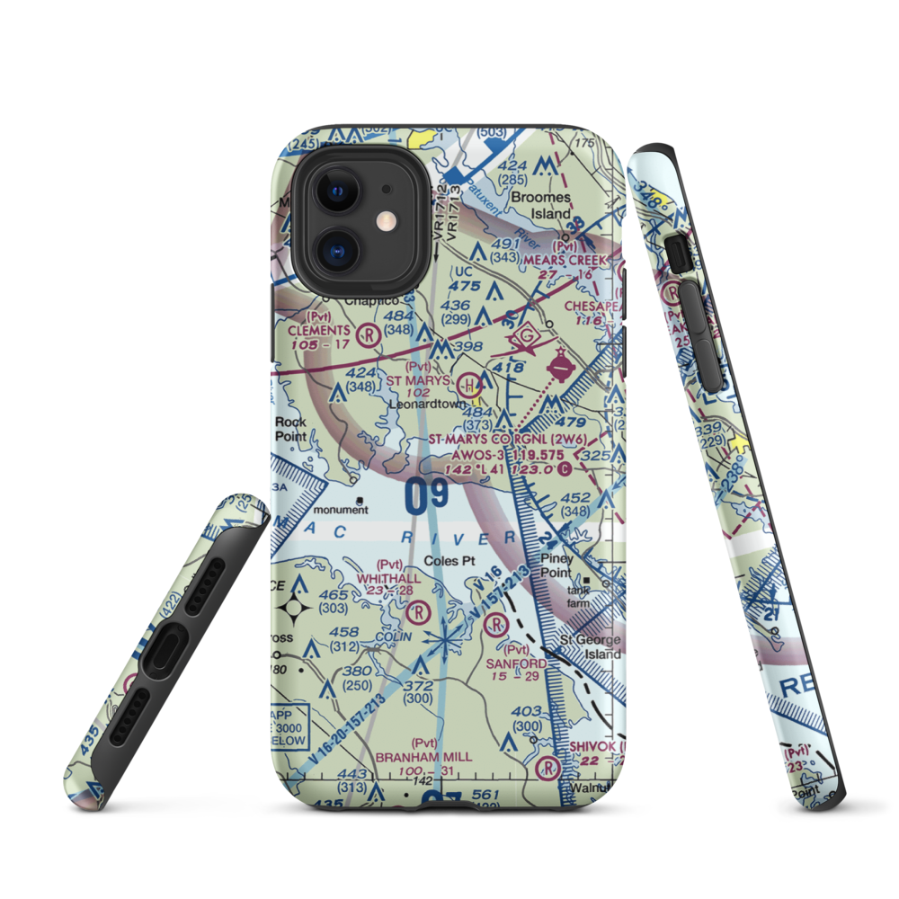 Deerfield Airport (8MD7) VFR Sectional  Tough iPhone Case iPhone 11 model shown