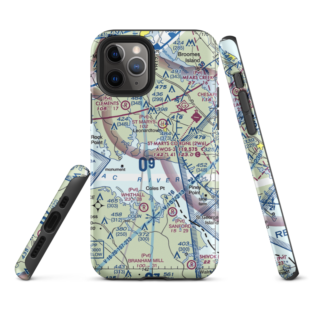 Deerfield Airport (8MD7) VFR Sectional  Tough iPhone Case iPhone 11 Pro model shown