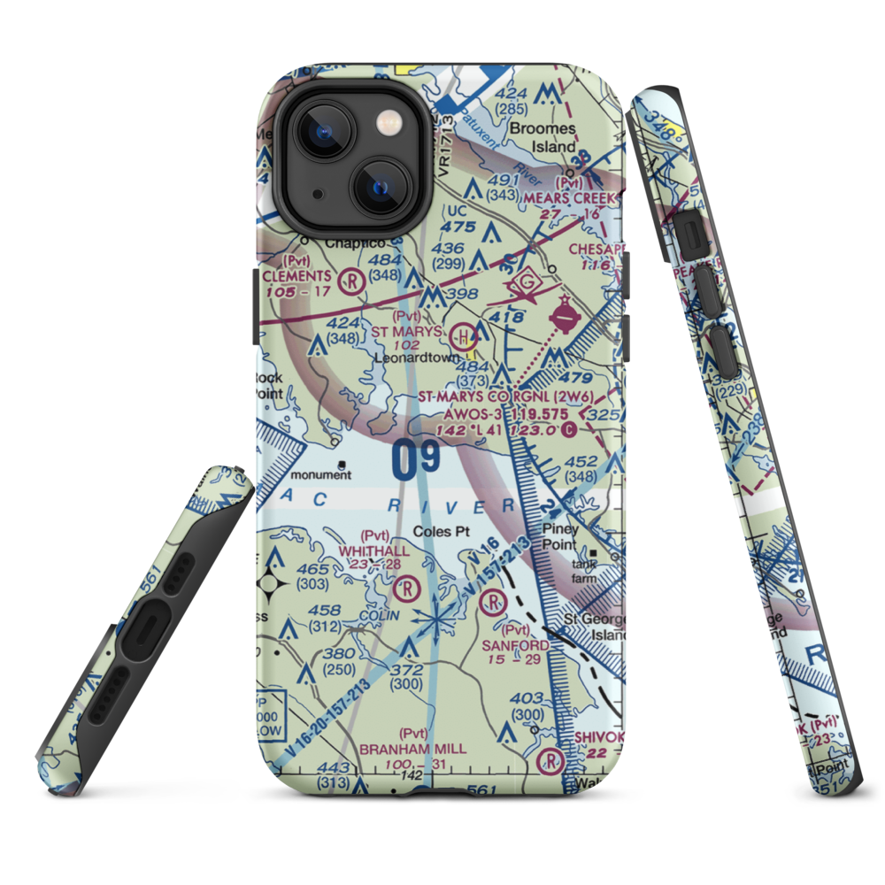 Deerfield Airport (8MD7) VFR Sectional  Tough iPhone Case iPhone 14 Plus model shown