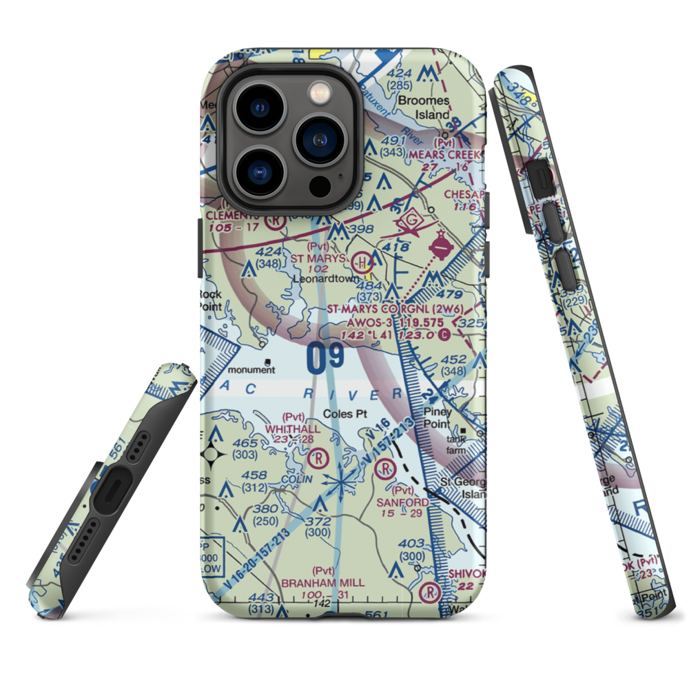 Deerfield Airport (8MD7) VFR Sectional  Tough iPhone Case iPhone 14 Pro Max model shown