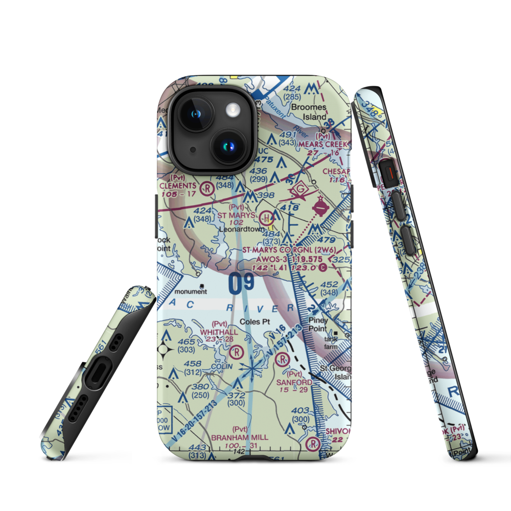 Deerfield Airport (8MD7) VFR Sectional  Tough iPhone Case iPhone 15 model shown