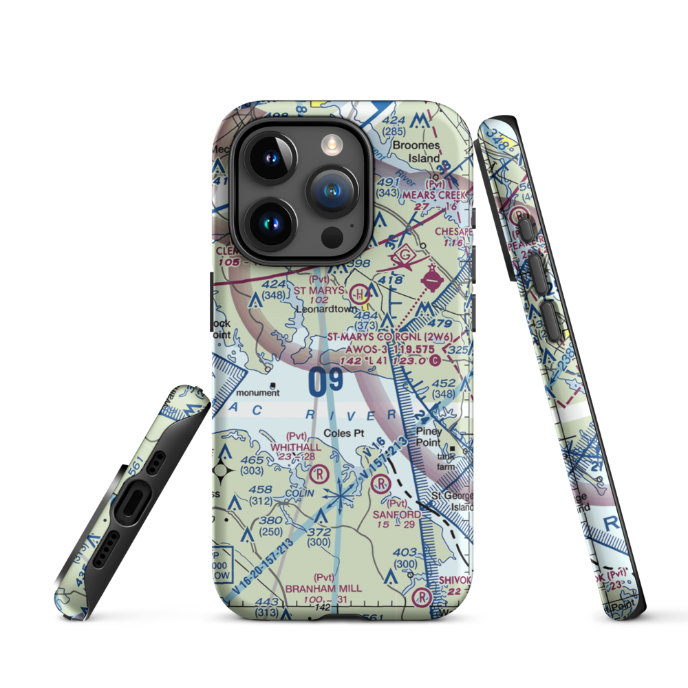 Deerfield Airport (8MD7) VFR Sectional  Tough iPhone Case iPhone 15 Pro model shown