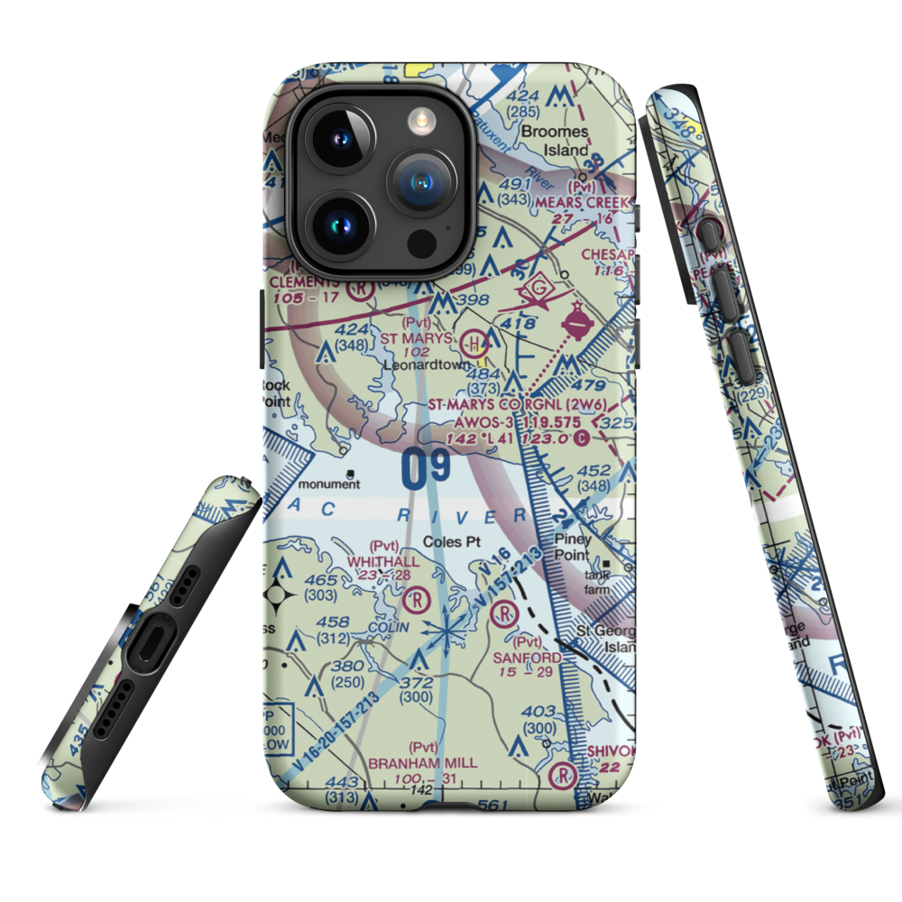 Deerfield Airport (8MD7) VFR Sectional  Tough iPhone Case iPhone 15 Pro Max model shown
