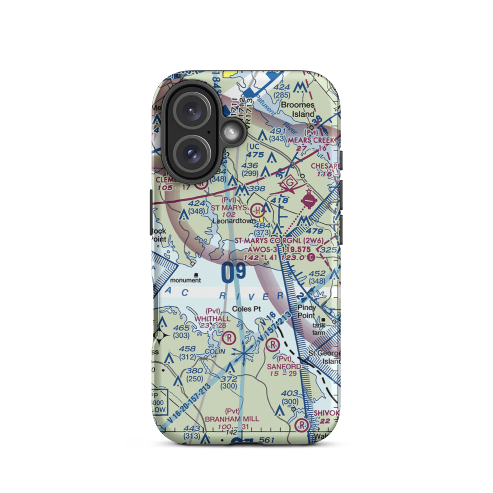 Deerfield Airport (8MD7) VFR Sectional  Tough iPhone Case iPhone 16 model shown
