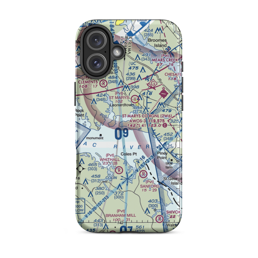 Deerfield Airport (8MD7) VFR Sectional  Tough iPhone Case iPhone 16 Plus model shown