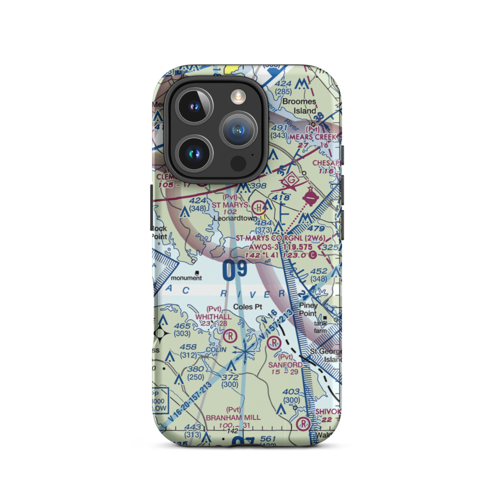 Deerfield Airport (8MD7) VFR Sectional  Tough iPhone Case iPhone 16 Pro model shown