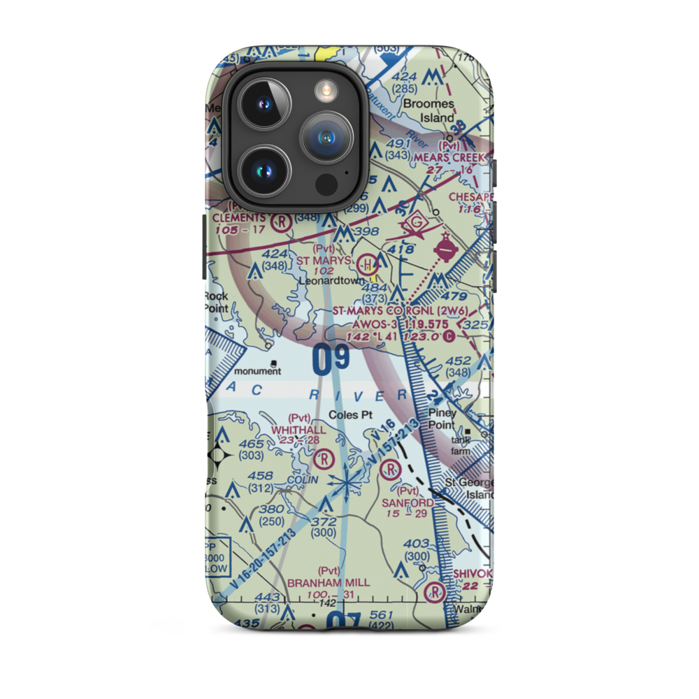 Deerfield Airport (8MD7) VFR Sectional  Tough iPhone Case iPhone 16 Pro Max model shown