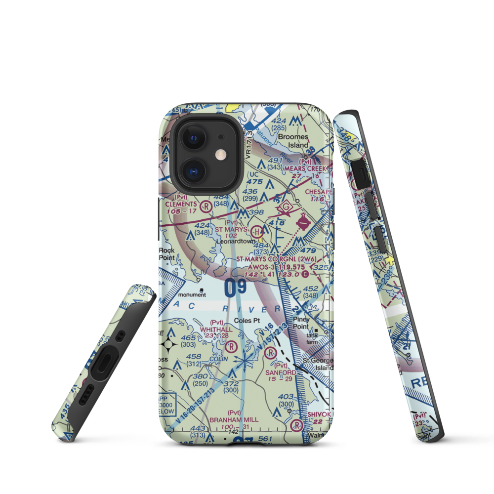 Deerfield Airport (8MD7) VFR Sectional  Tough iPhone Case iPhone 12 mini model shown