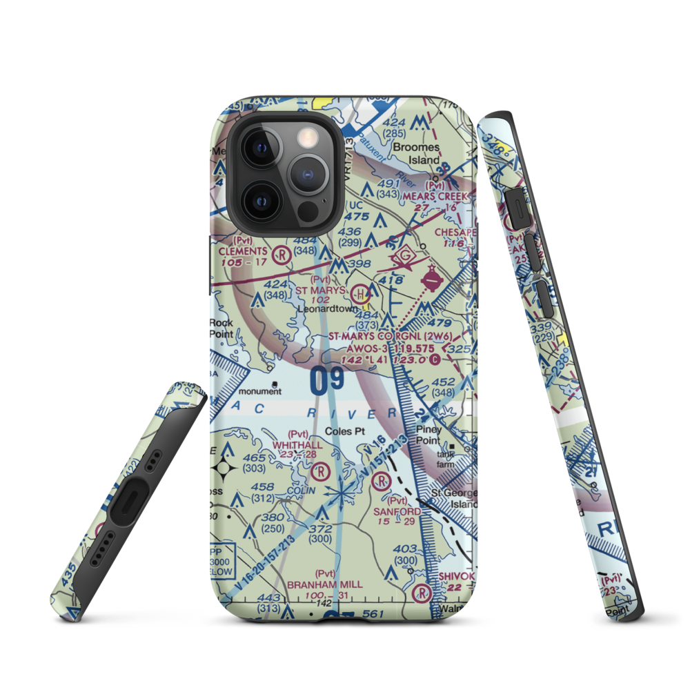 Deerfield Airport (8MD7) VFR Sectional  Tough iPhone Case iPhone 12 Pro model shown