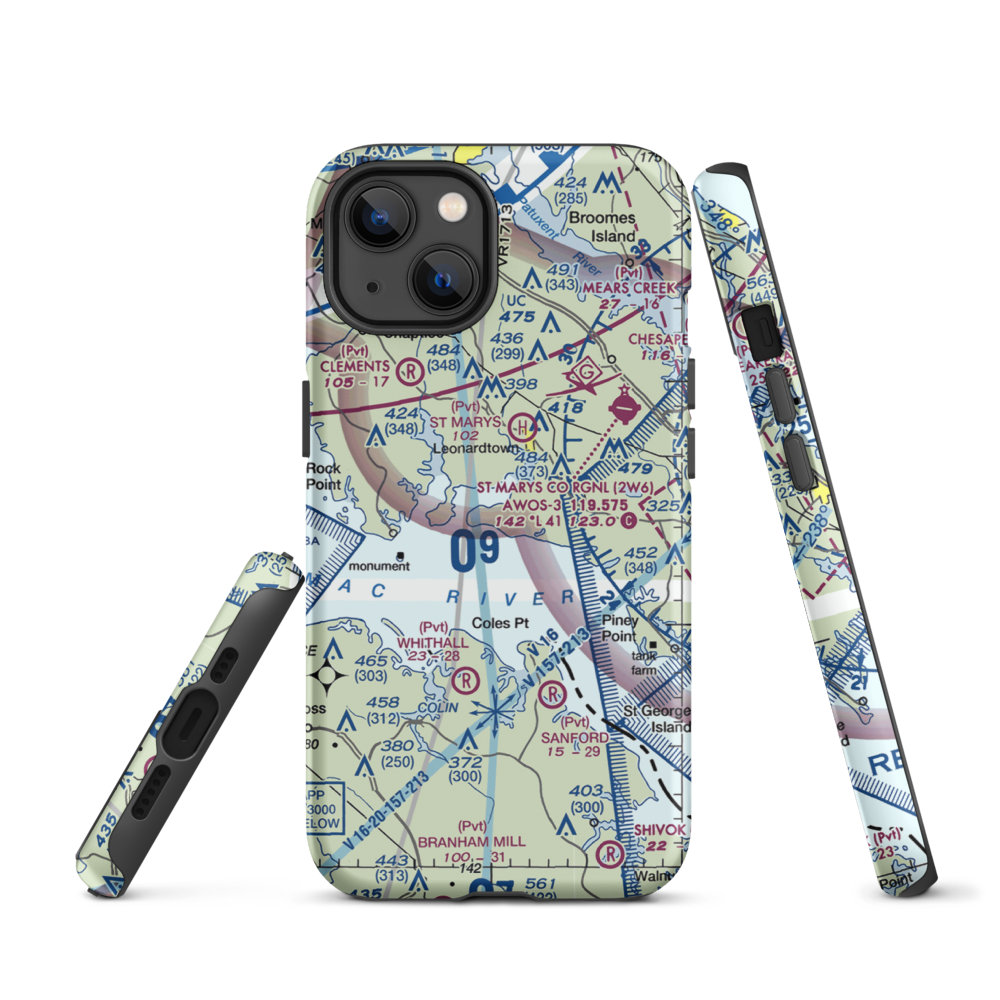 Deerfield Airport (8MD7) VFR Sectional  Tough iPhone Case iPhone 13 model shown