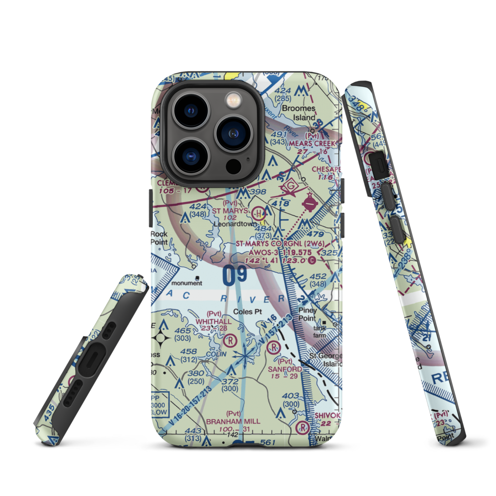 Deerfield Airport (8MD7) VFR Sectional  Tough iPhone Case iPhone 13 Pro model shown