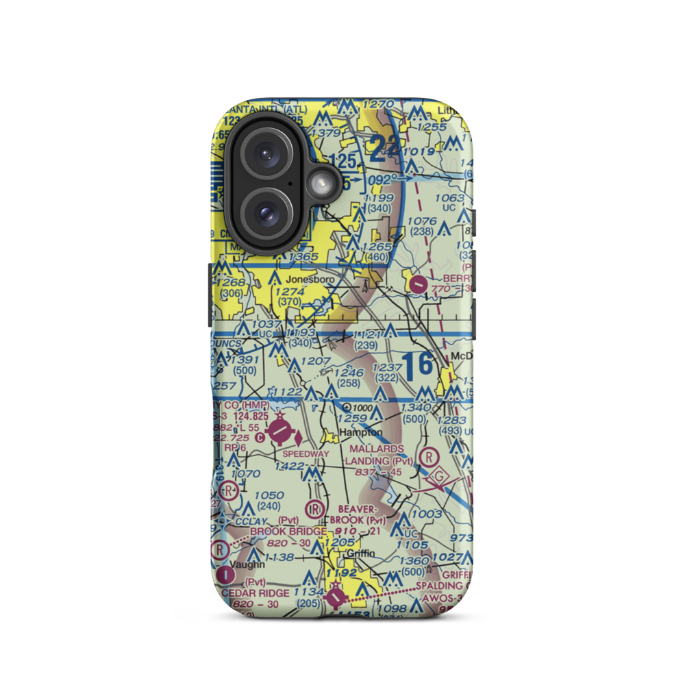 Deerfield Landing Airport (54GA) VFR Sectional  Tough iPhone Case iPhone 16 model shown