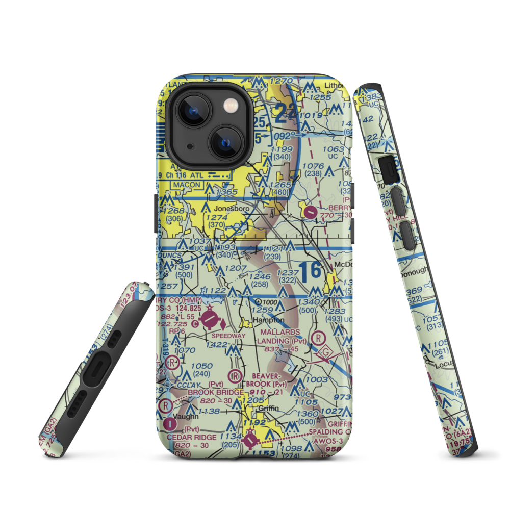 Deerfield Landing Airport (54GA) VFR Sectional  Tough iPhone Case iPhone 13 model shown