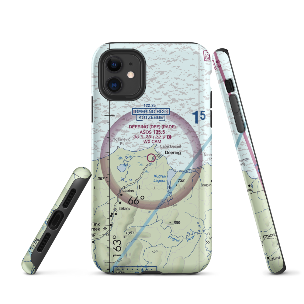 Deering Airport (DEE) VFR Sectional  Tough iPhone Case iPhone 11 model shown