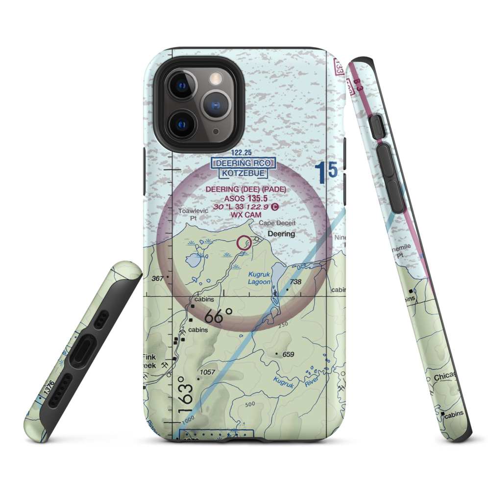 Deering Airport (DEE) VFR Sectional  Tough iPhone Case iPhone 11 Pro model shown