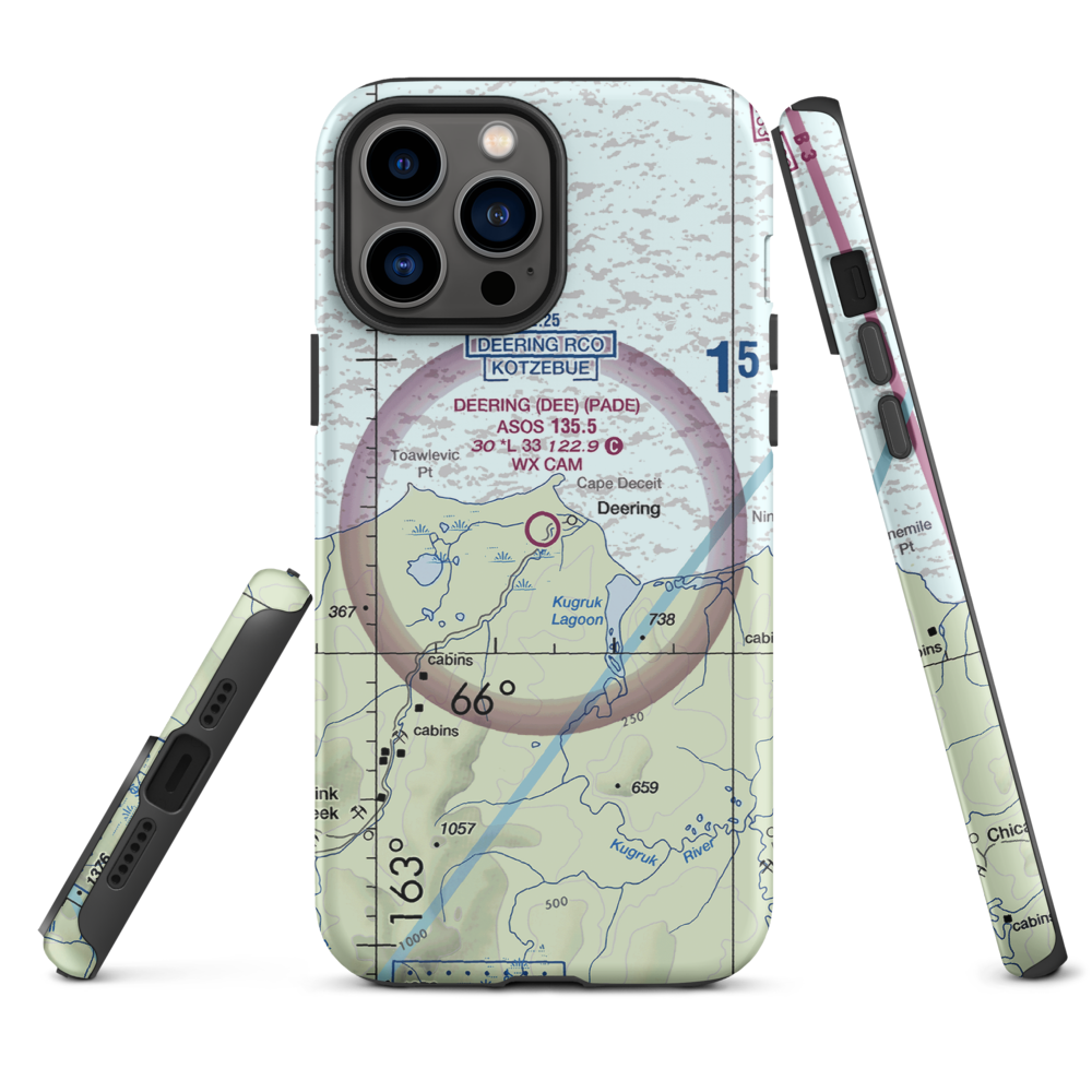 Deering Airport (DEE) VFR Sectional  Tough iPhone Case iPhone 13 Pro Max model shown