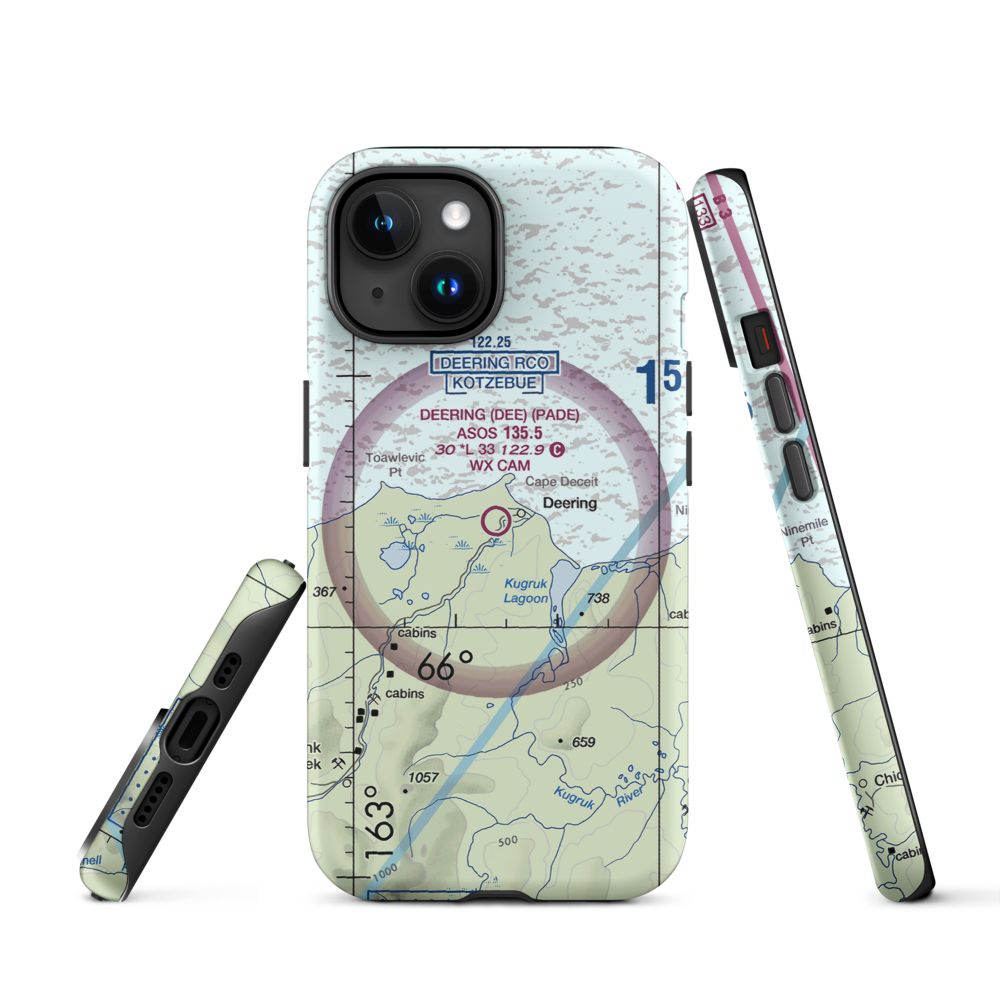 Deering Airport (DEE) VFR Sectional  Tough iPhone Case iPhone 15 model shown