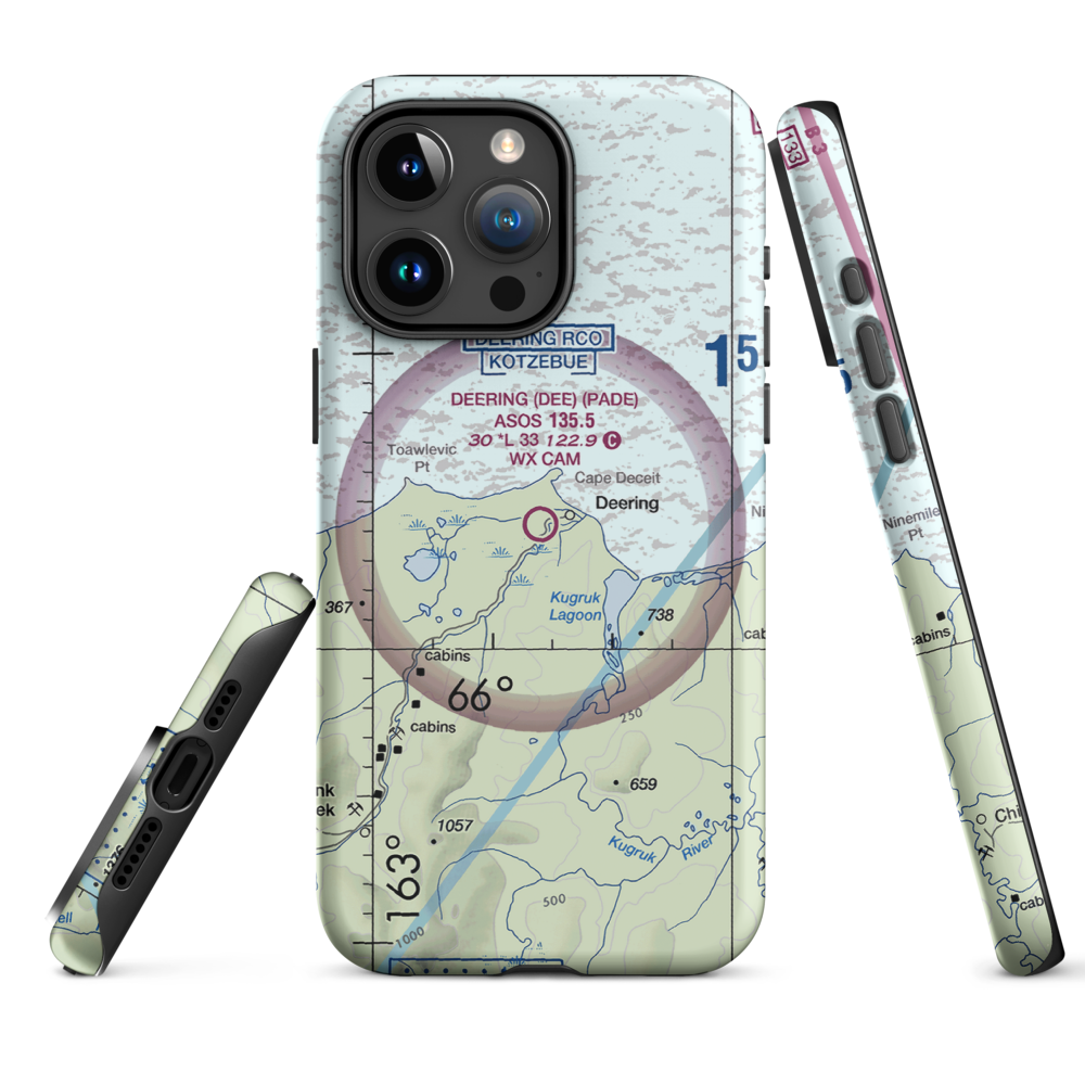 Deering Airport (DEE) VFR Sectional  Tough iPhone Case iPhone 15 Pro Max model shown