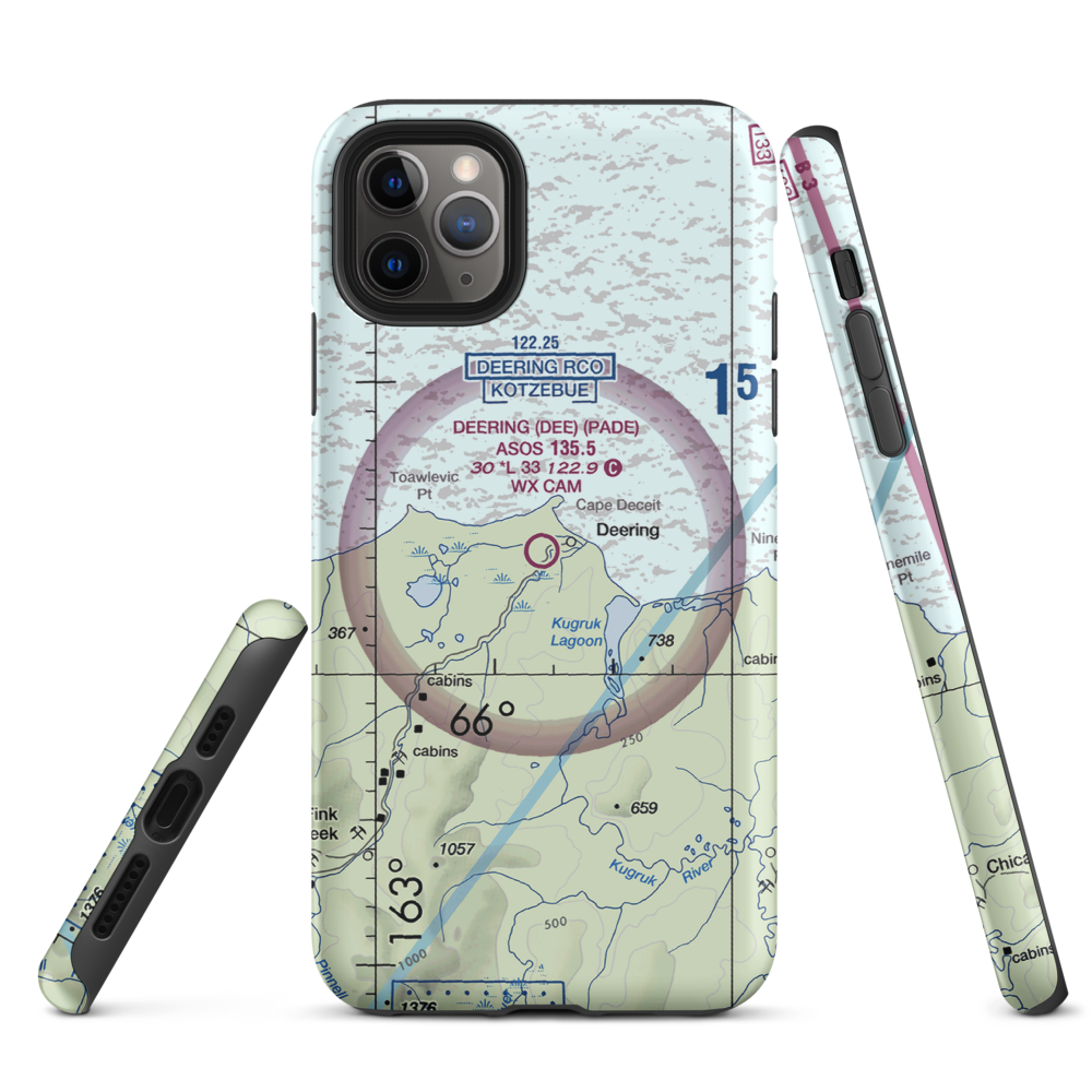 Deering Airport (DEE) VFR Sectional  Tough iPhone Case iPhone 11 Pro Max model shown