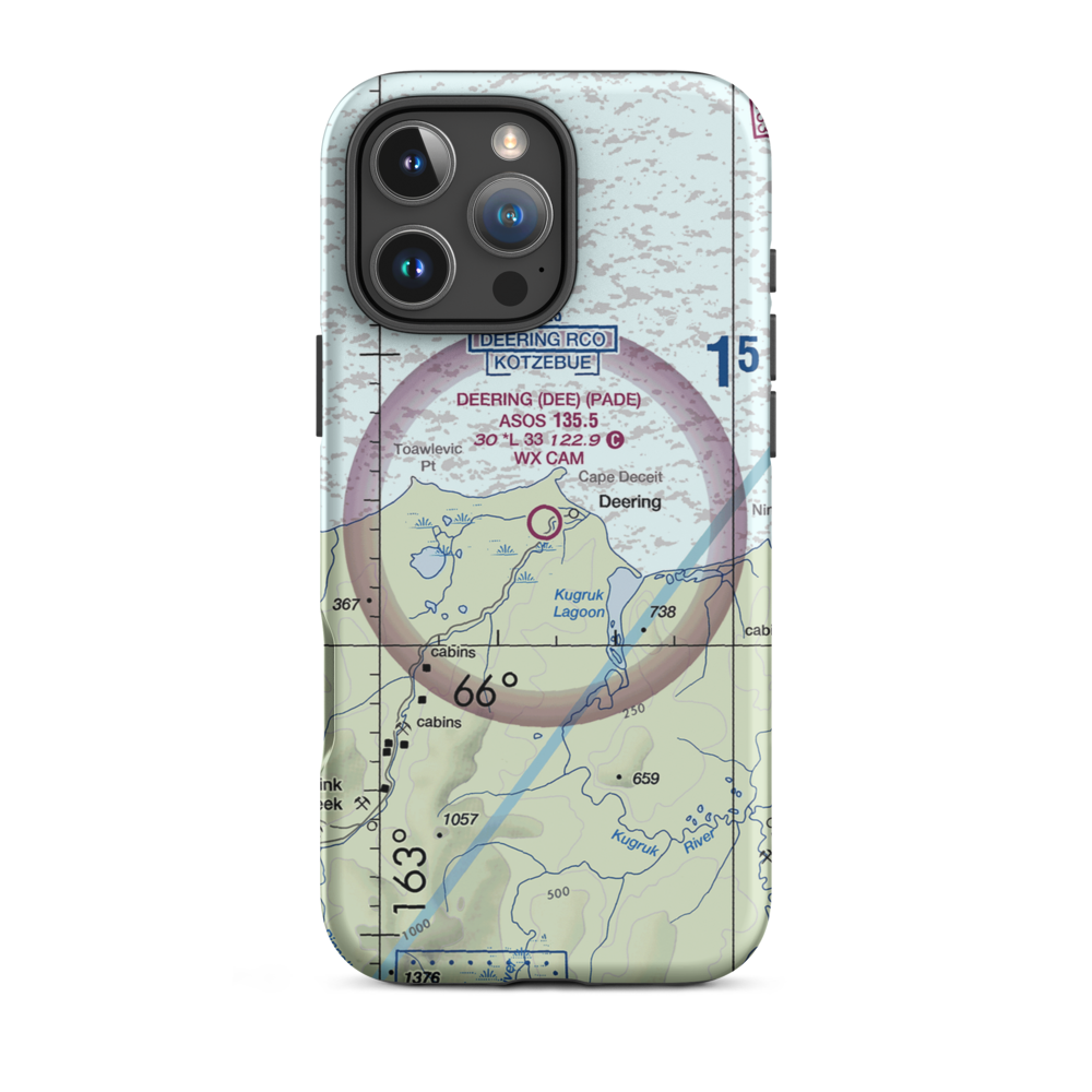 Deering Airport (DEE) VFR Sectional  Tough iPhone Case iPhone 16 Pro Max model shown