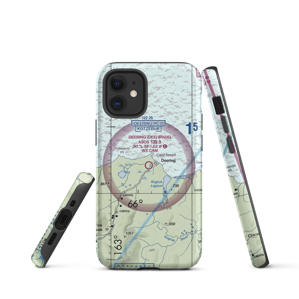 Deering Airport (DEE) VFR Sectional  Tough iPhone Case iPhone 12 mini model shown