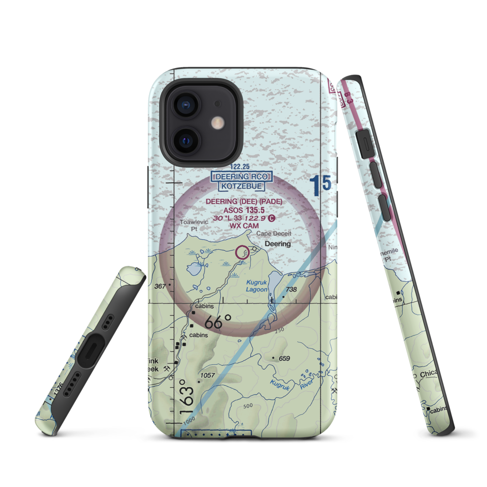 Deering Airport (DEE) VFR Sectional  Tough iPhone Case iPhone 12 model shown