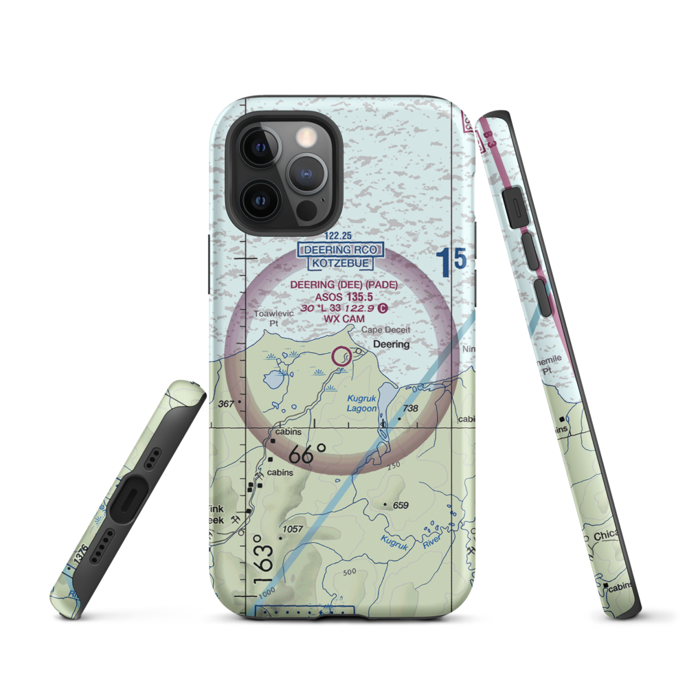 Deering Airport (DEE) VFR Sectional  Tough iPhone Case iPhone 12 Pro model shown