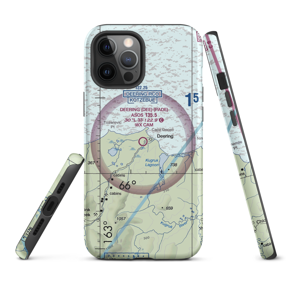 Deering Airport (DEE) VFR Sectional  Tough iPhone Case iPhone 12 Pro Max model shown