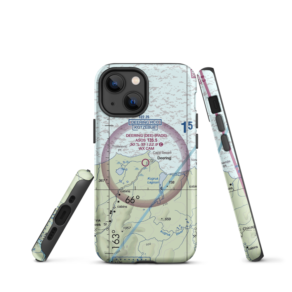 Deering Airport (DEE) VFR Sectional  Tough iPhone Case iPhone 13 mini model shown