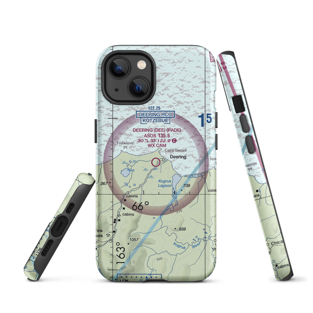 Deering Airport (DEE) VFR Sectional  Tough iPhone Case iPhone 13 model shown