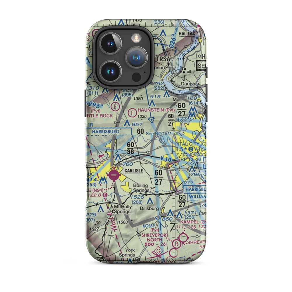 Deitch Airport (41PA) VFR Sectional  Tough iPhone Case iPhone 16 Pro Max model shown