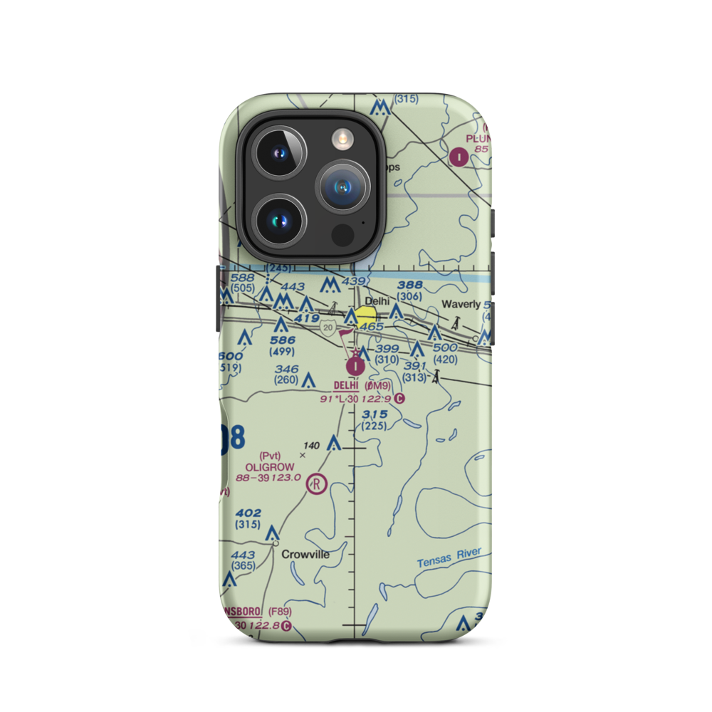 Delhi Municipal Airport (0M9) VFR Sectional  Tough iPhone Case iPhone 16 Pro model shown