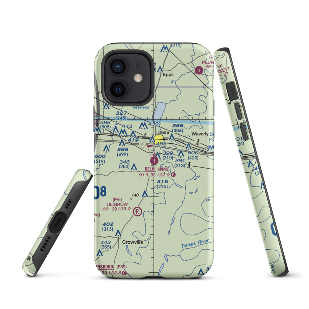 Delhi Municipal Airport (0M9) VFR Sectional  Tough iPhone Case iPhone 12 model shown