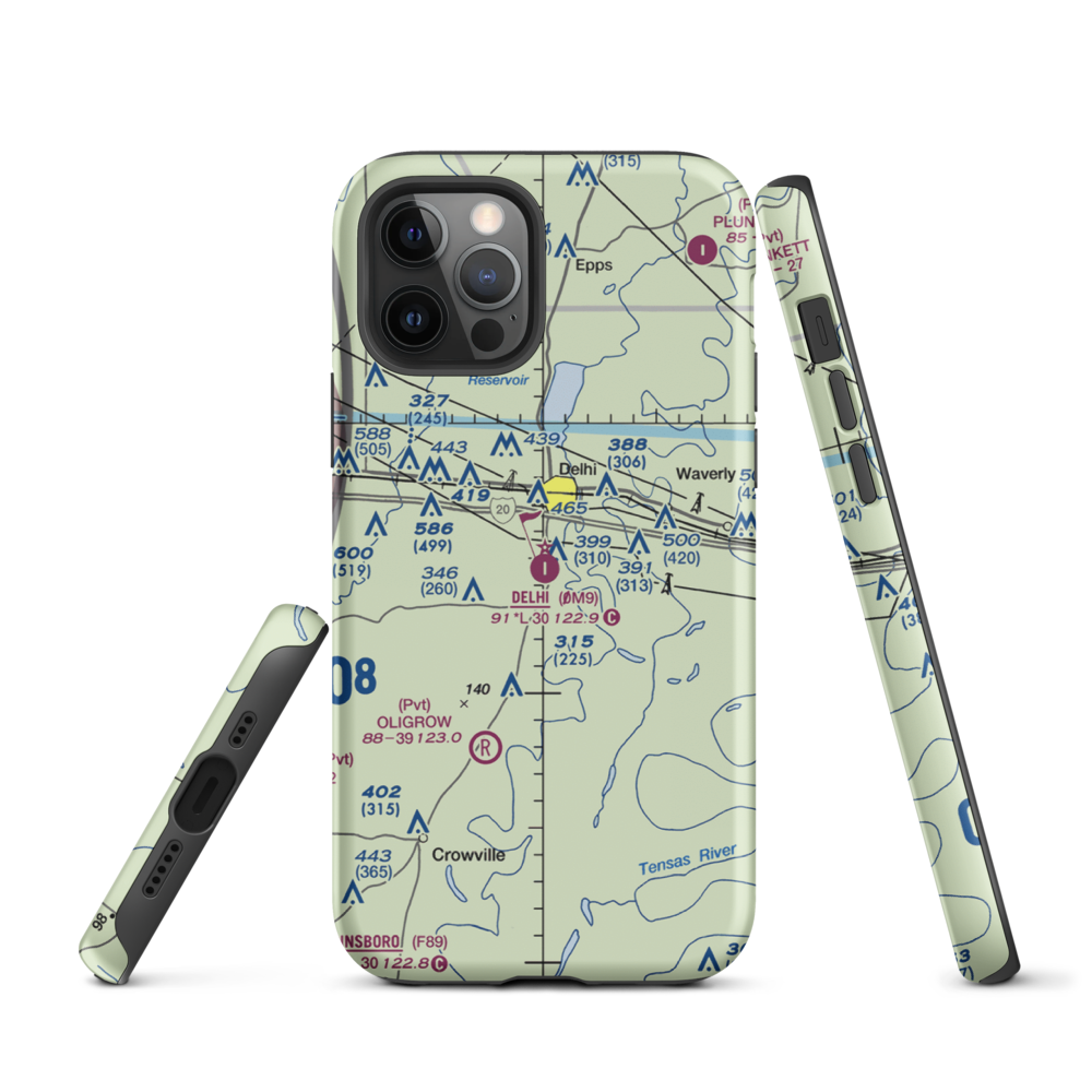 Delhi Municipal Airport (0M9) VFR Sectional  Tough iPhone Case iPhone 12 Pro model shown