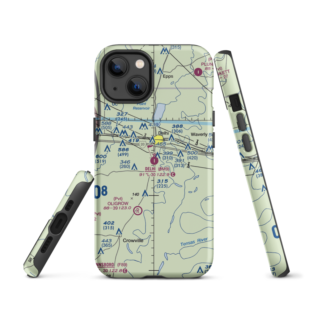 Delhi Municipal Airport (0M9) VFR Sectional  Tough iPhone Case iPhone 13 model shown