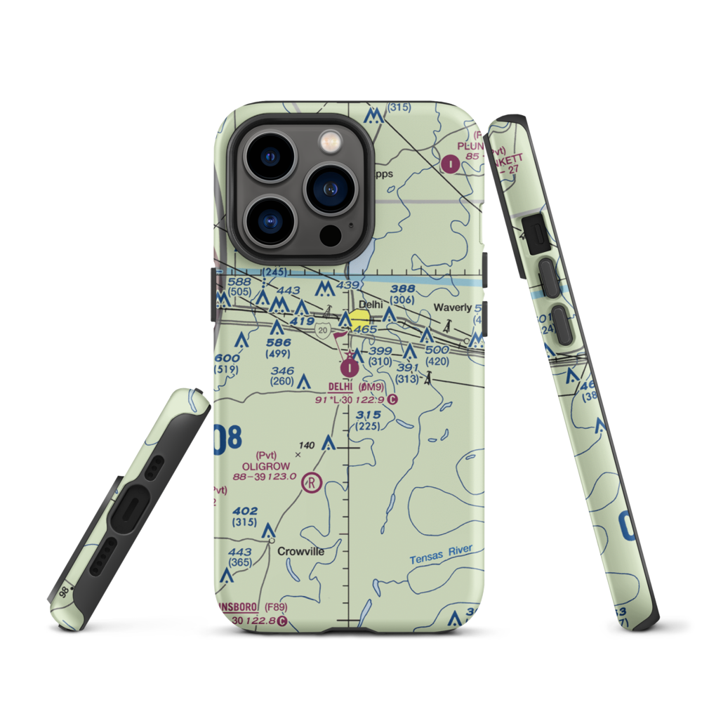 Delhi Municipal Airport (0M9) VFR Sectional  Tough iPhone Case iPhone 13 Pro model shown