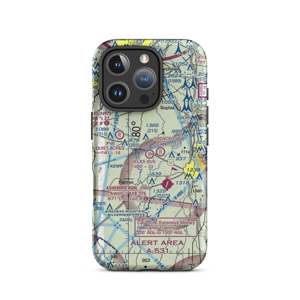 Delk's Airport (1NC0) VFR Sectional  Tough iPhone Case iPhone 16 Pro model shown