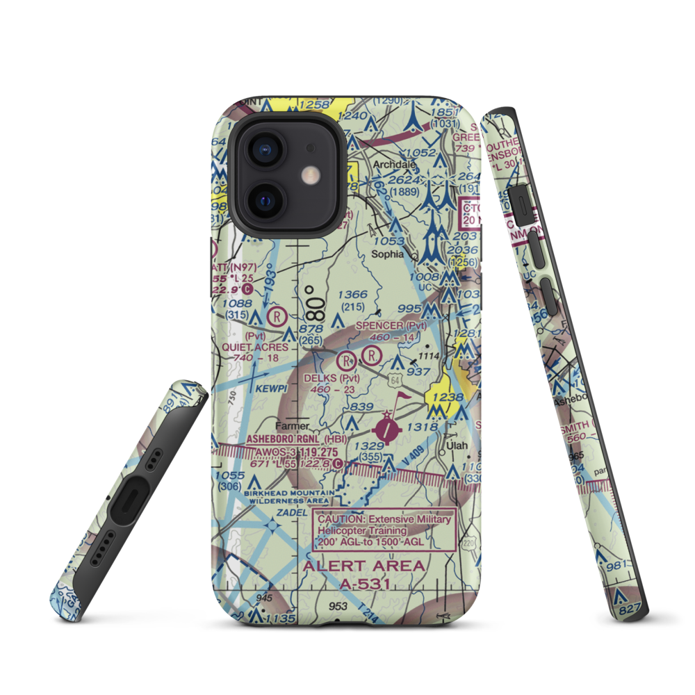 Delk's Airport (1NC0) VFR Sectional  Tough iPhone Case iPhone 12 model shown