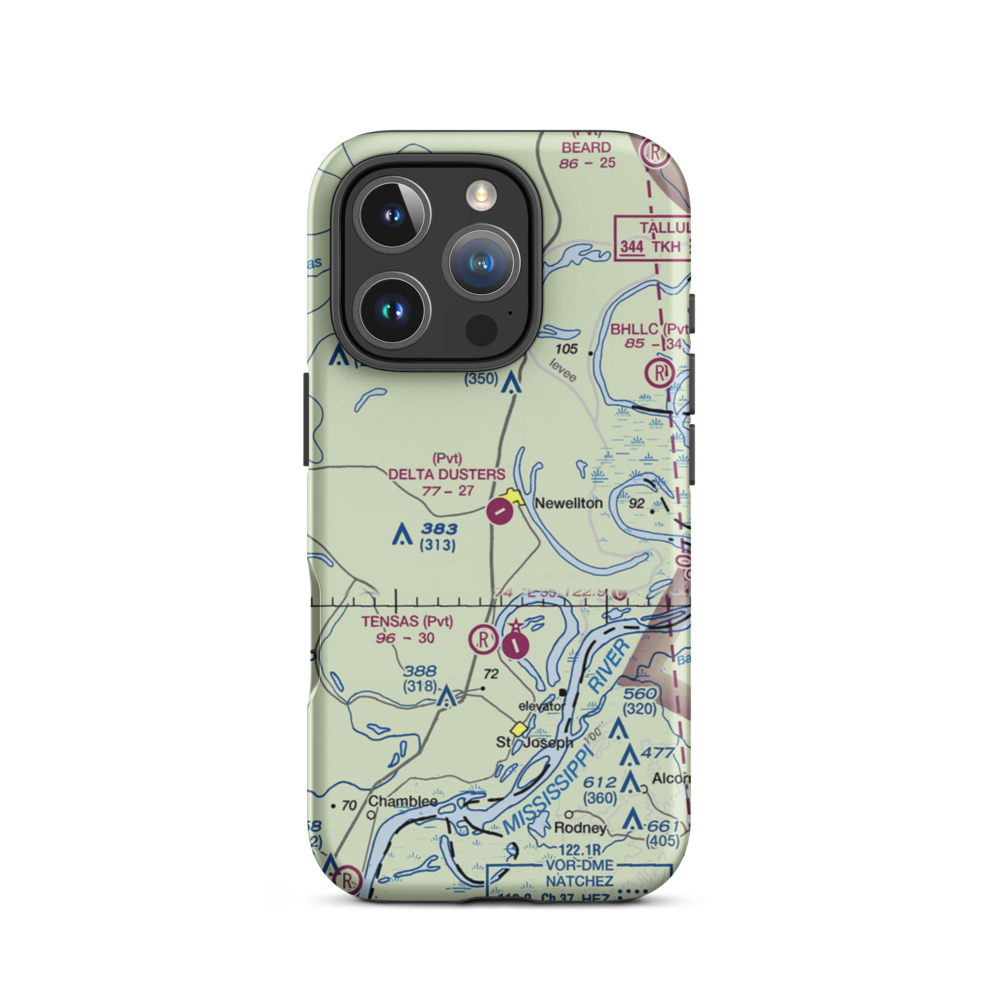 Delta Dusters, LLC Airport (LS83) VFR Sectional  Tough iPhone Case iPhone 16 Pro model shown