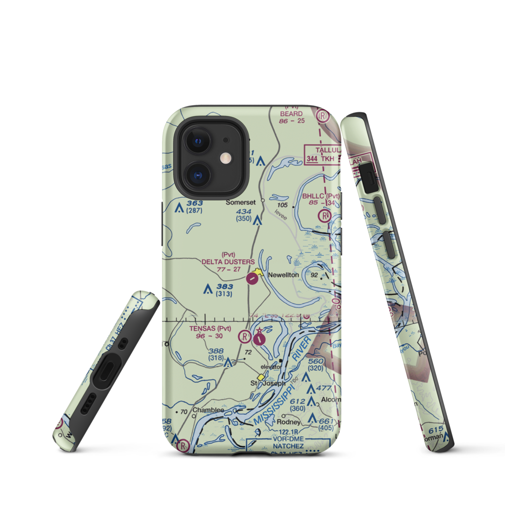 Delta Dusters, LLC Airport (LS83) VFR Sectional  Tough iPhone Case iPhone 12 mini model shown