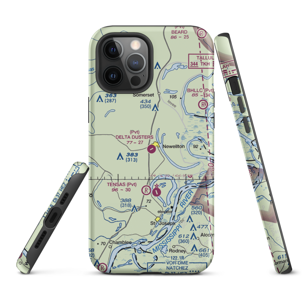 Delta Dusters, LLC Airport (LS83) VFR Sectional  Tough iPhone Case iPhone 12 Pro Max model shown