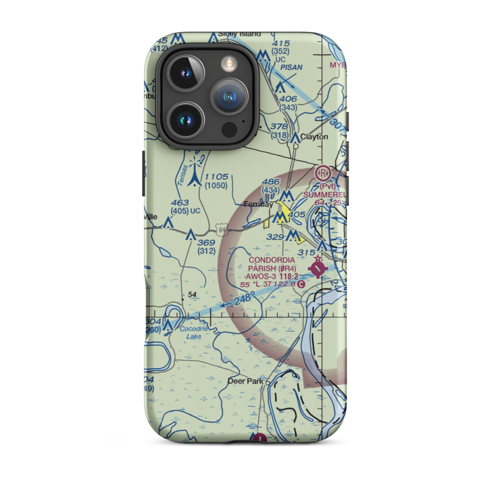 Delta Ultralightport (US-0094) VFR Sectional  Tough iPhone Case iPhone 16 Pro Max model shown