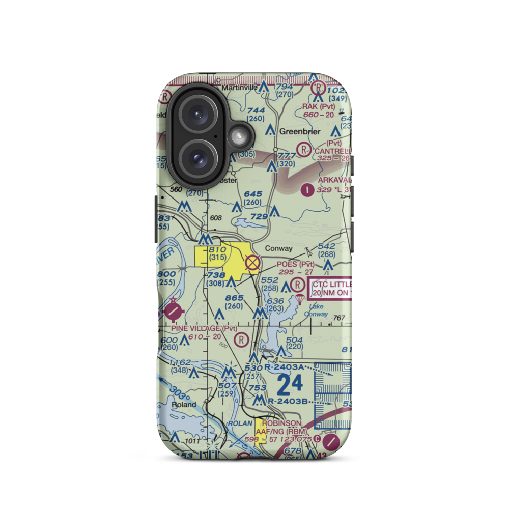 Dennis F Cantrell Field (CWS) VFR Sectional  Tough iPhone Case iPhone 16 model shown