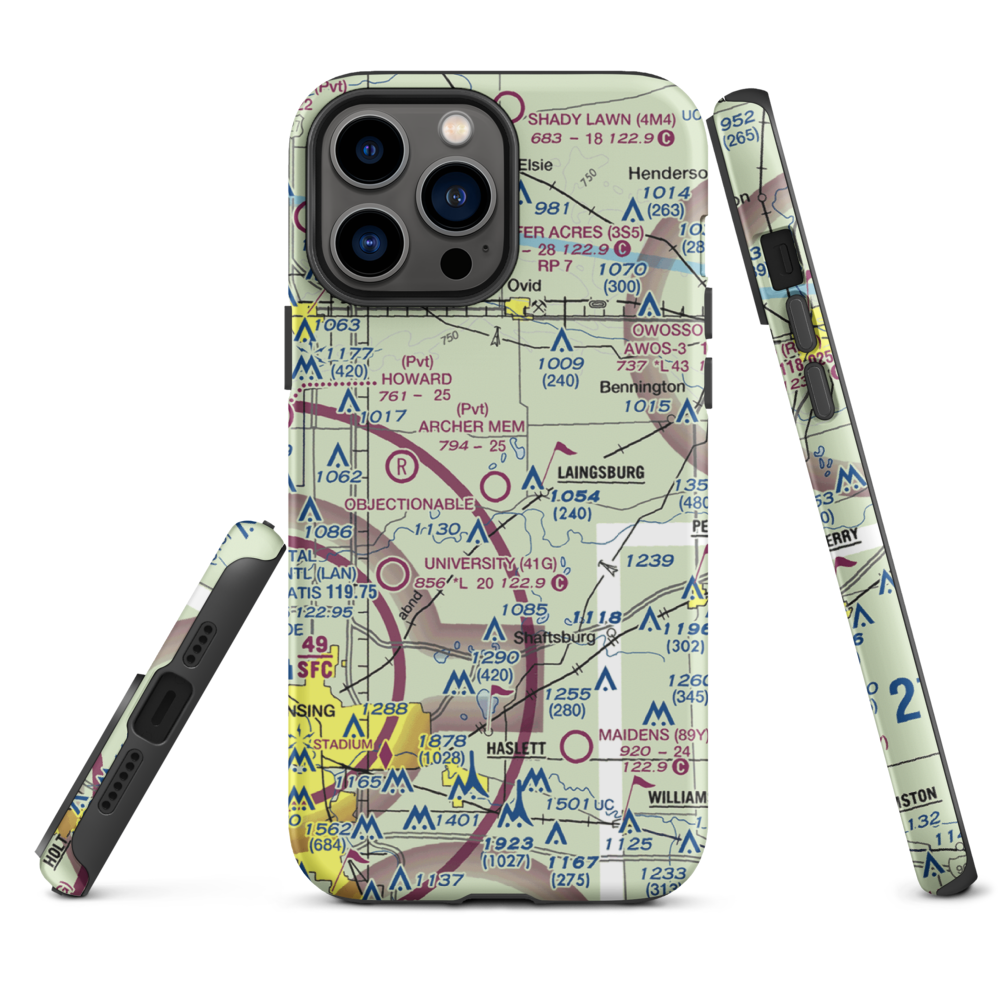 Dennis Farms Airport (15W) VFR Sectional  Tough iPhone Case iPhone 13 Pro Max model shown