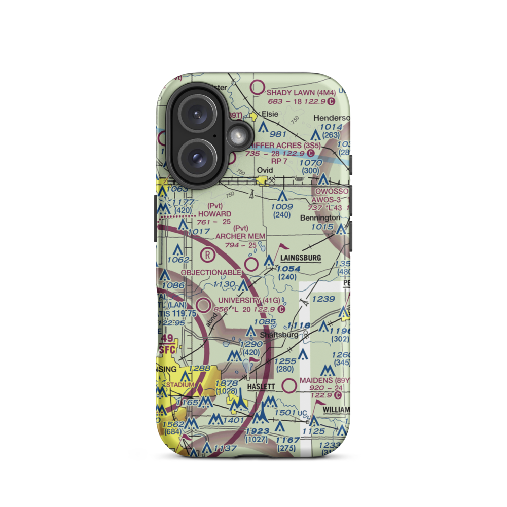 Dennis Farms Airport (15W) VFR Sectional  Tough iPhone Case iPhone 16 model shown