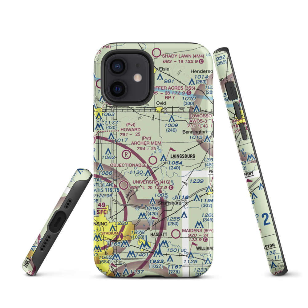 Dennis Farms Airport (15W) VFR Sectional  Tough iPhone Case iPhone 12 model shown
