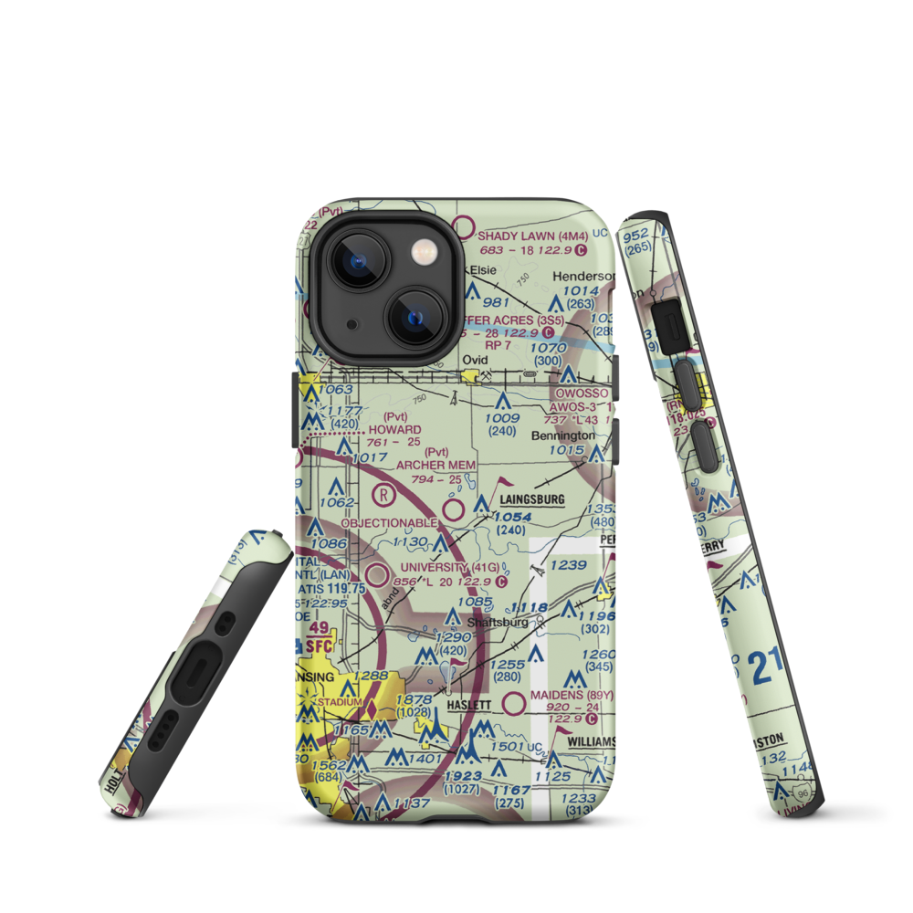 Dennis Farms Airport (15W) VFR Sectional  Tough iPhone Case iPhone 13 mini model shown